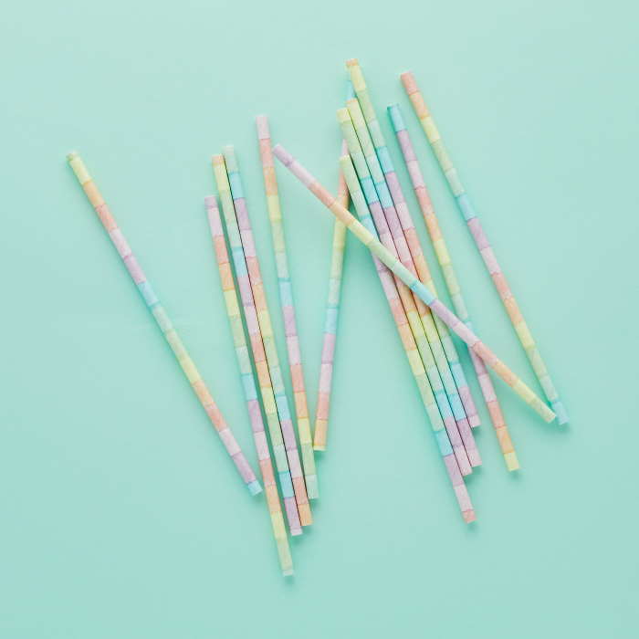 Pastel Rainbow Paper Straws 20 Pack | Party Save Smile