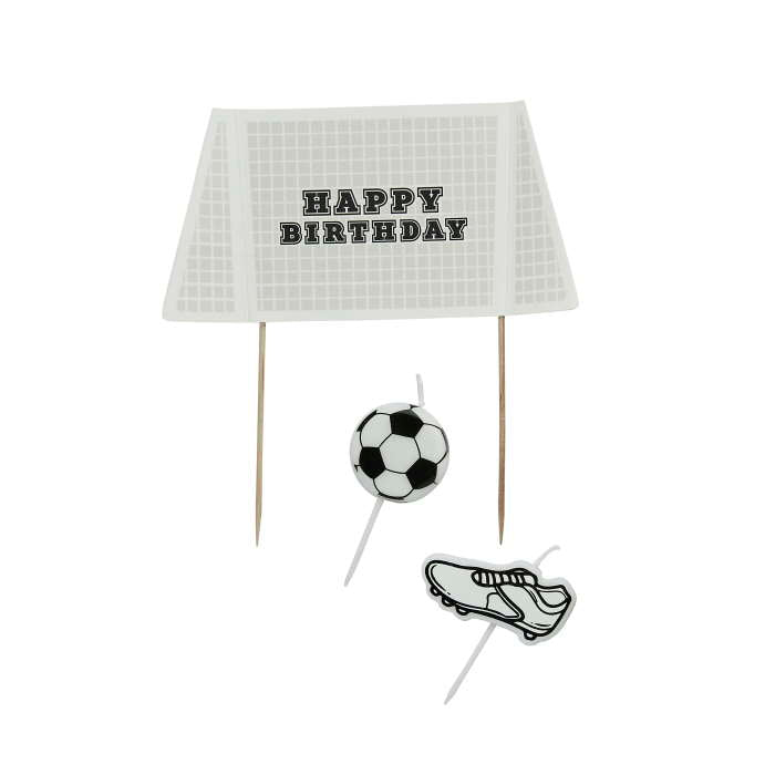 Football Cake Topper and 2 Candle Set | Party Save Smile