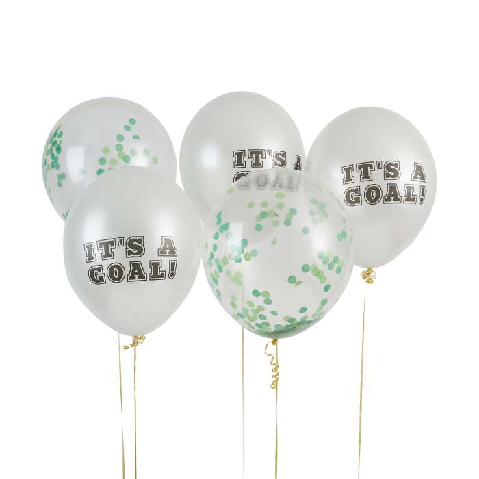 Football ’It’s a Goal!’ Latex Balloons 5 Pack | Party Save Smile