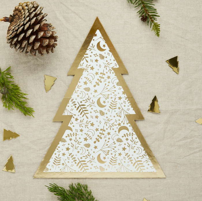 Gold Christmas Tree Grazing Board 50cm | Party Save Smile