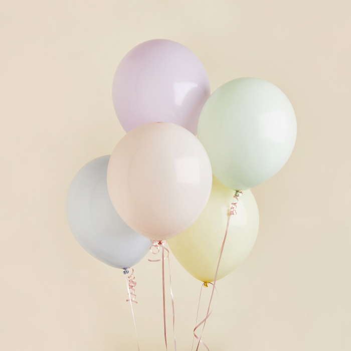 Pastel Latex Balloons 5 Pack 12 inches | Party Save Smile