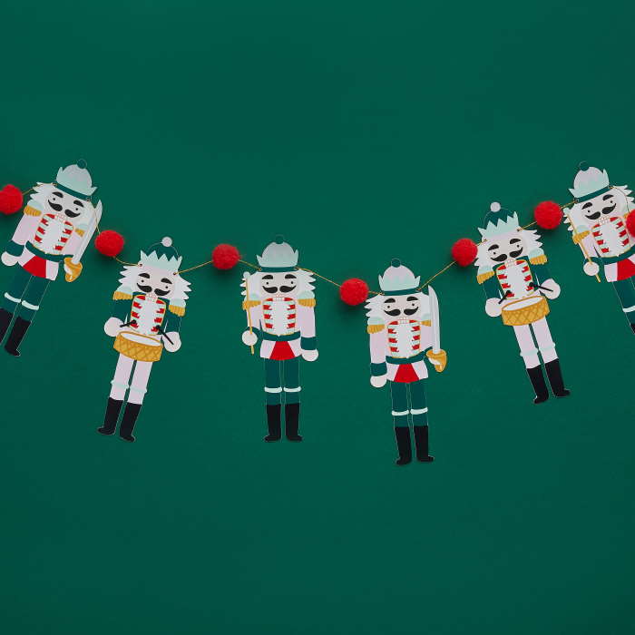 Nutcracker Pom Pom Garland 2 metres | Party Save Smile