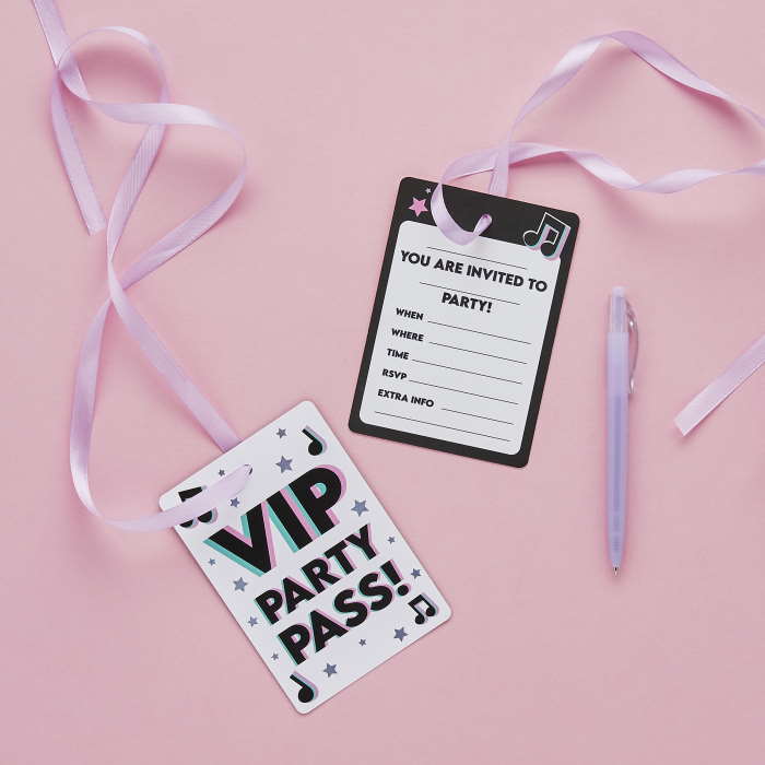 VIP Pass Party Invitations 10 Pack | Party Save Smile