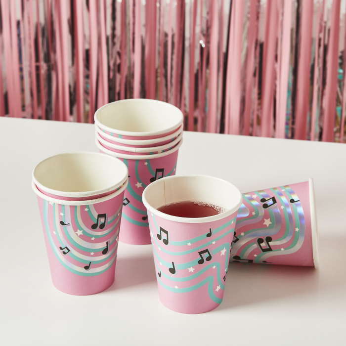 Musical Notes Paper Cups 8 pack | Party Save Smile