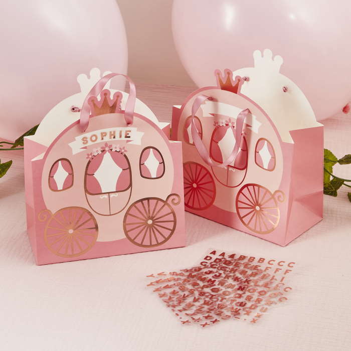 Princess Carriage Party Bags: Personalised Party Bags 4 Pack | Party Save Smile