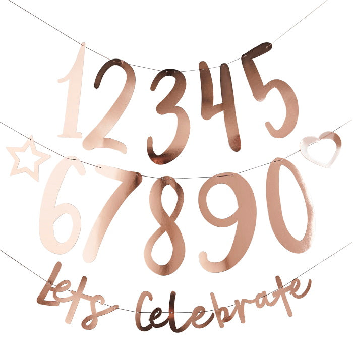 Rose Gold Create Your Own Banner 2 metres | Party Save Smile