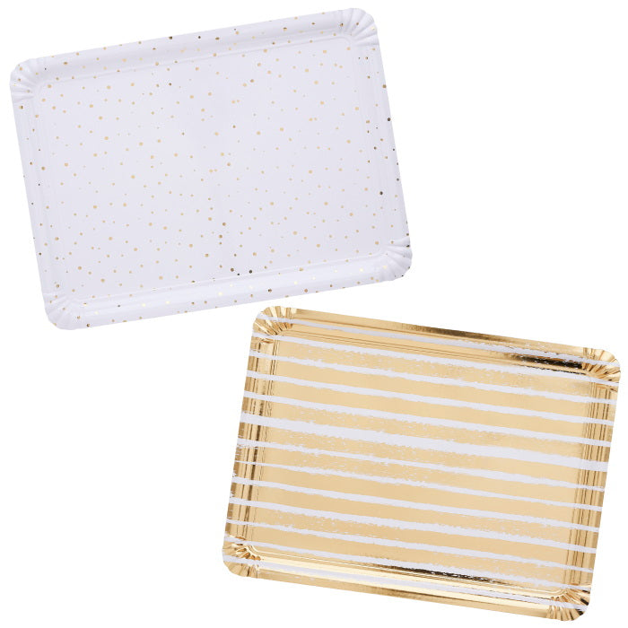 Gold Paper Trays Pack of 4 | Party Save Smile
