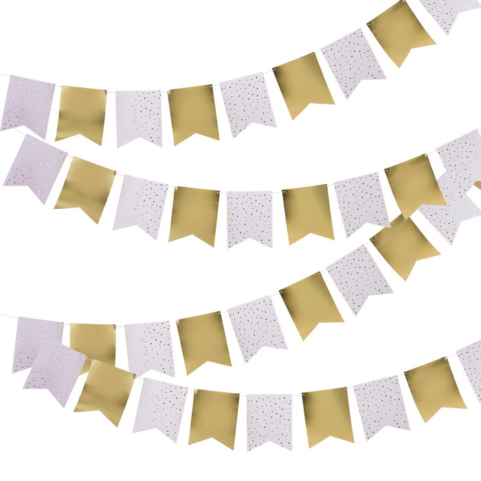 Gold Paper Flag Bunting 10 metres | Party Save Smile