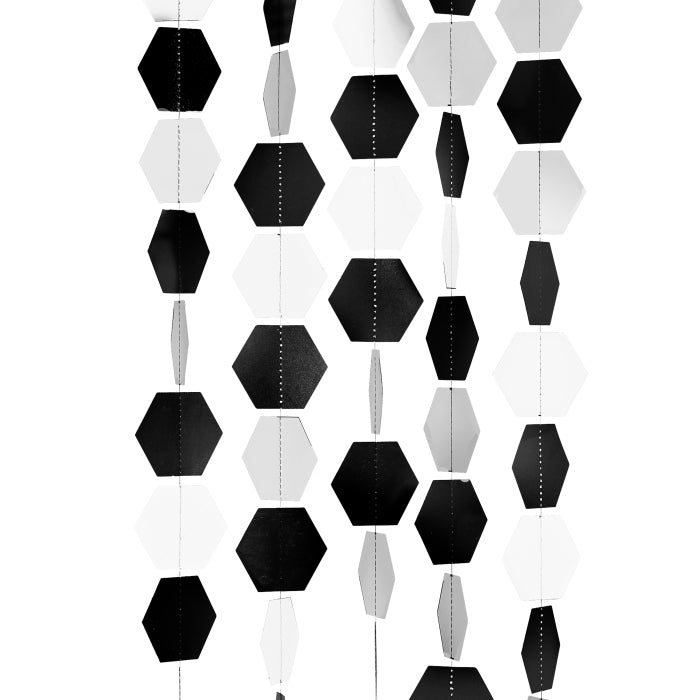 Black and White Hexagon Card Backdrop 20 metres