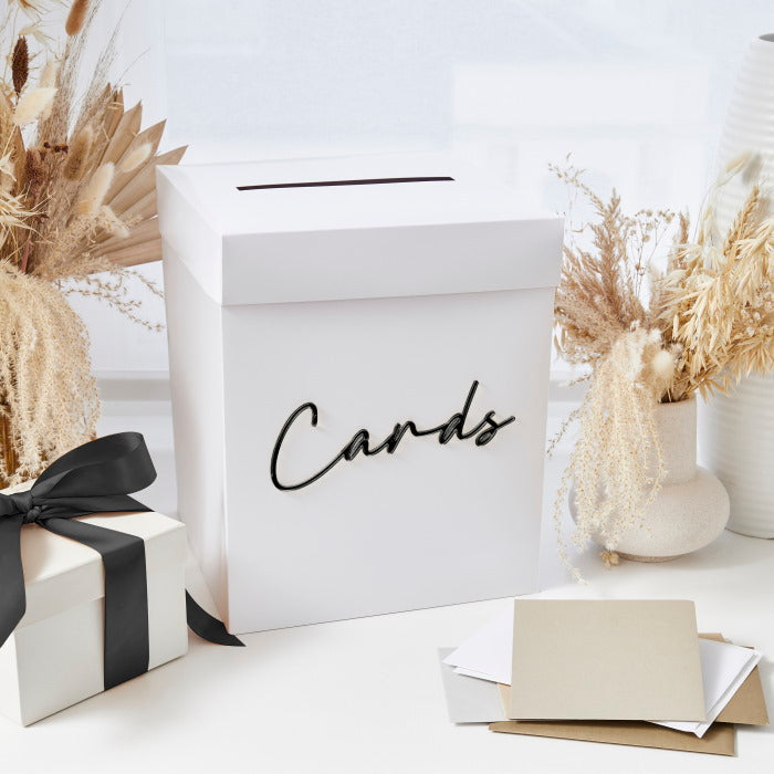 Black and White Wedding Card Box with Acrylic 3D Letters