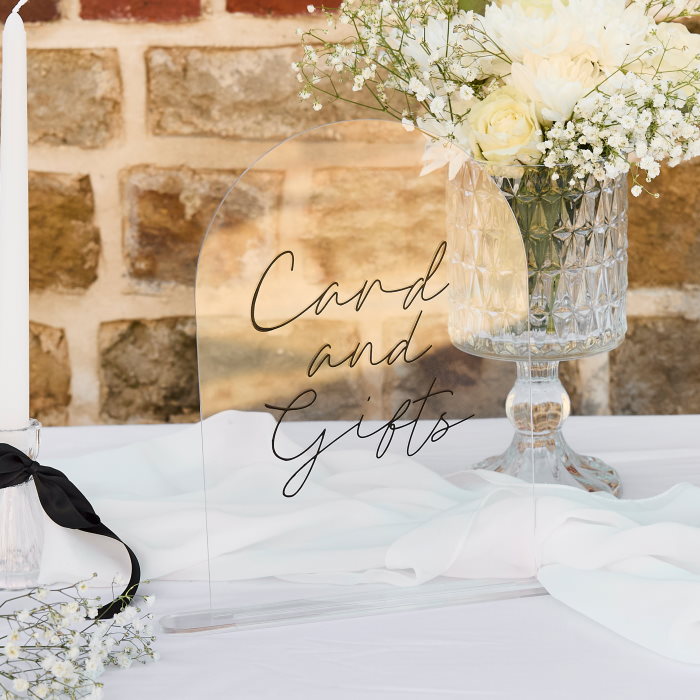 Cards and Gifts Acrylic Wedding Sign 26cm