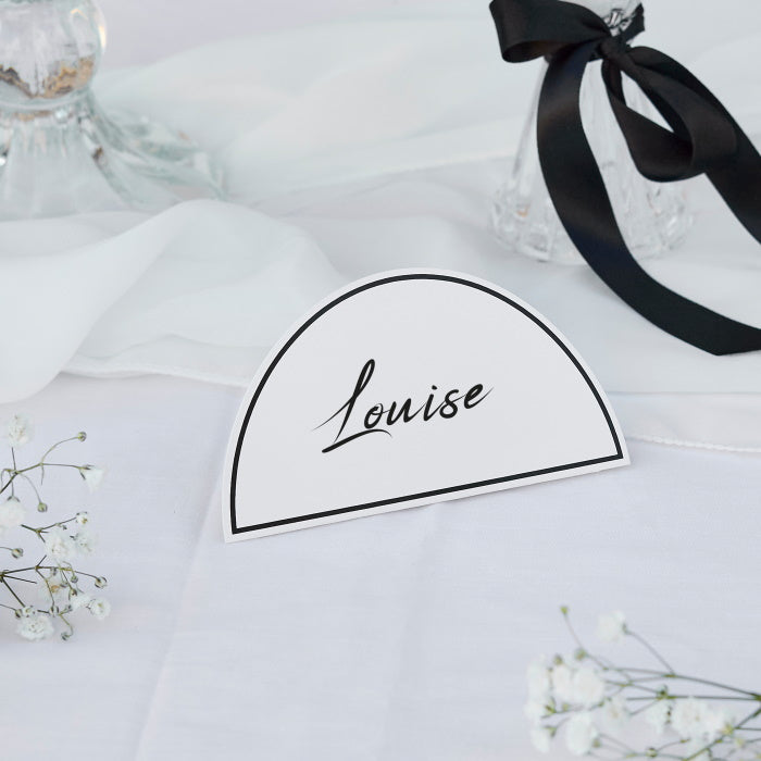Black and White Arch Place Cards - Pack of 10