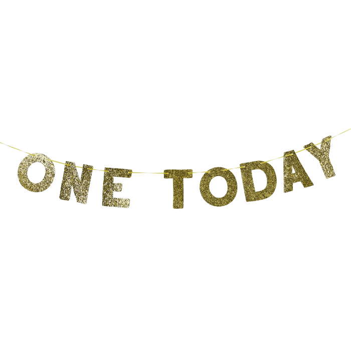 Gold One Today Banner 2 metres | Party Save Smile
