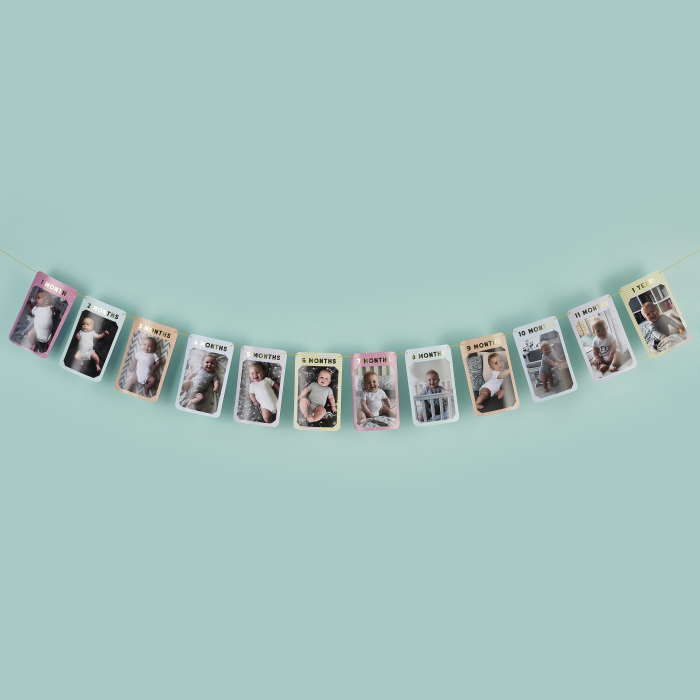12 Month Photo Bunting Milestones 3 metres | Party Save Smile