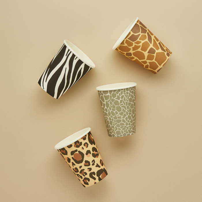 Safari Animal Paper Cups Assorted Designs Pack of 8 | Party Save Smile