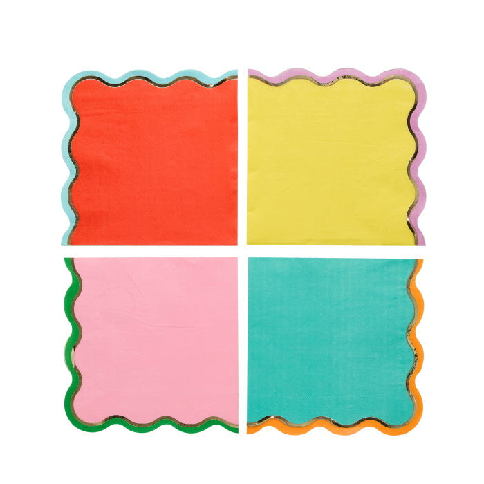 Bright Coloured Paper Napkins - Pack of 16
