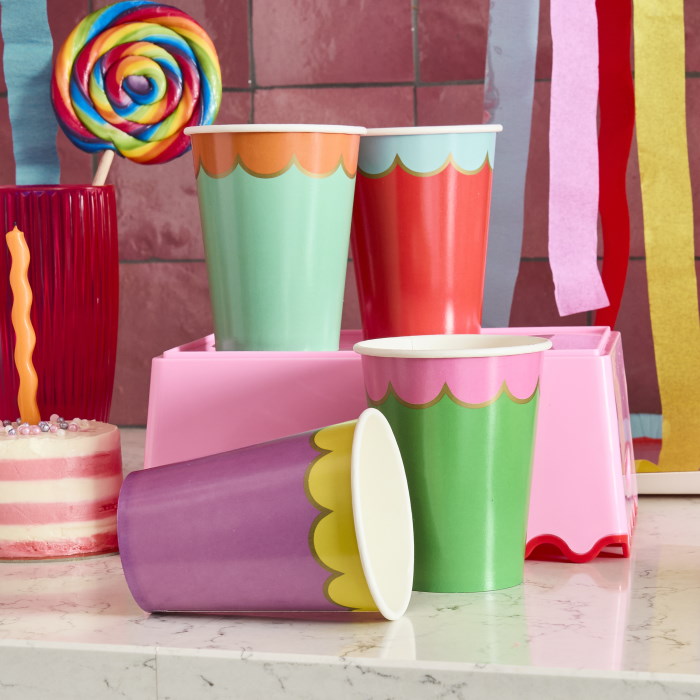 Brights Colour Paper Cups Pack of 8