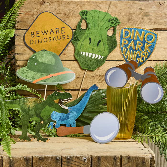Dinosaur Party Photo Props - Pack of 10