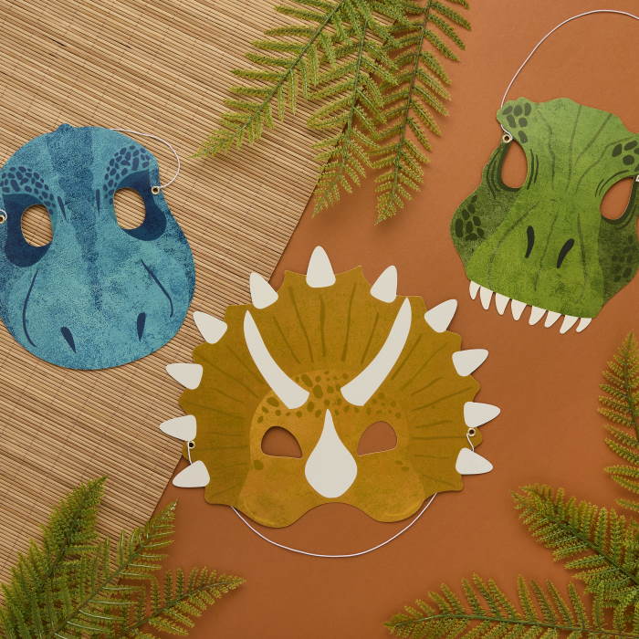 Dinosaur Party Face Masks Pack of 6