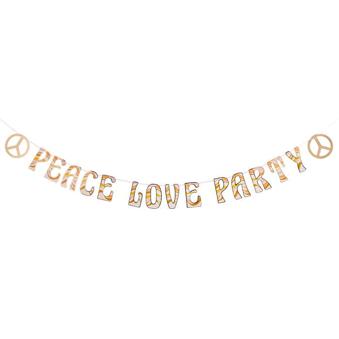 Peace and Love Party Banner 2 metres | Party Save Smile