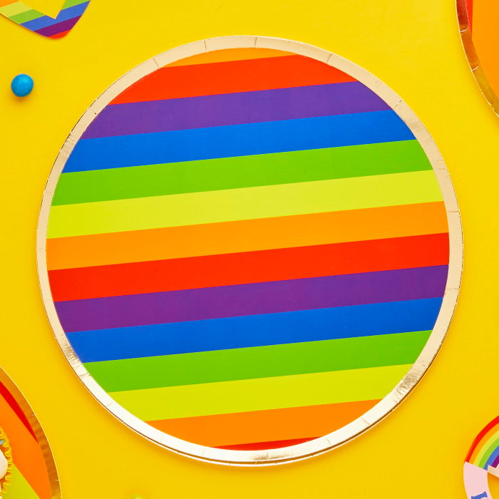 Rainbow Paper Plates: Colourful Party Plates 8 Pack | Party Save Smile