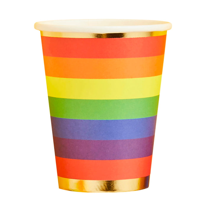 Rainbow Paper Cups : Colourful Party Cups 8 Pack | Party Save Smile