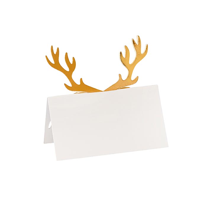 Antler Christmas Table Name Place Cards - Pack of 10