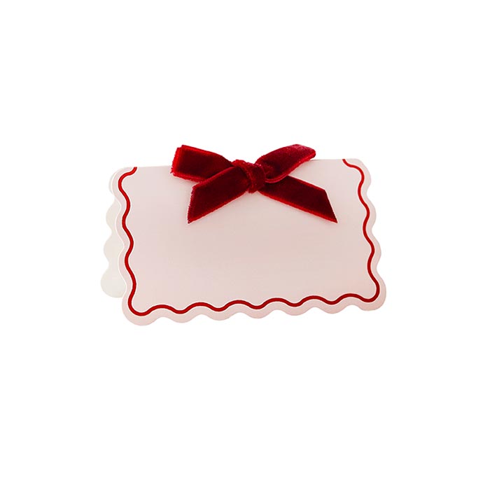 Velvet Bow Christmas Table Place Cards - Pack of 8