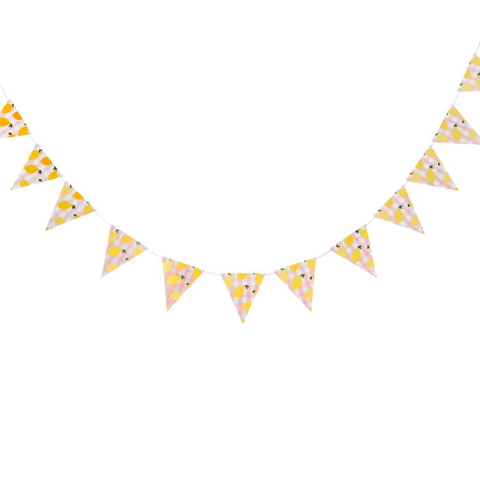 Gingham Lemon Bunting 2.5 metres | Party Save Smile