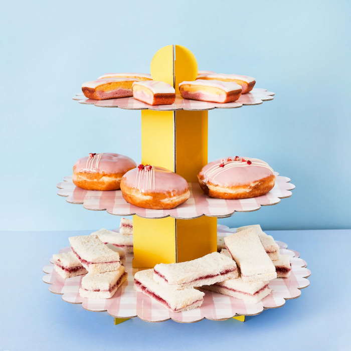 Gingham Cake Stand 3 Tier | Party Save Smile