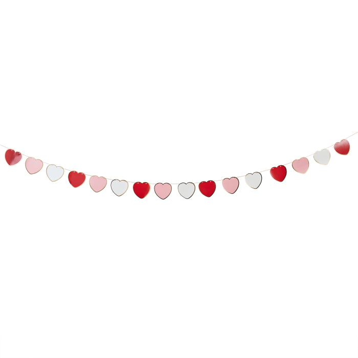 Heart Garland Valentines Day Banner 2.5m | Party Save Smile