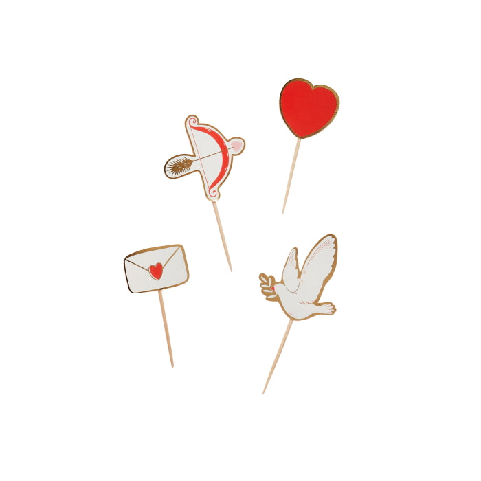 Valentines Day Food Picks 12 Pack | Party Save Smile