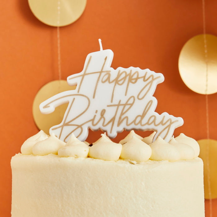 Gold Happy Birthday Candles Pack of 13