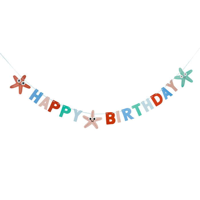 Starfish Happy Birthday Banner 2 metres | Party Save Smile