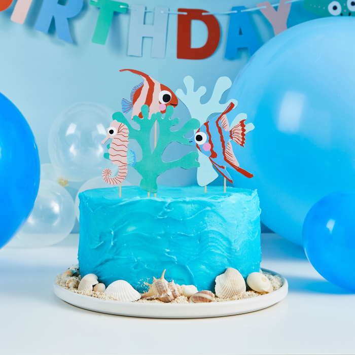 Fish and Coral Cake Topper Set