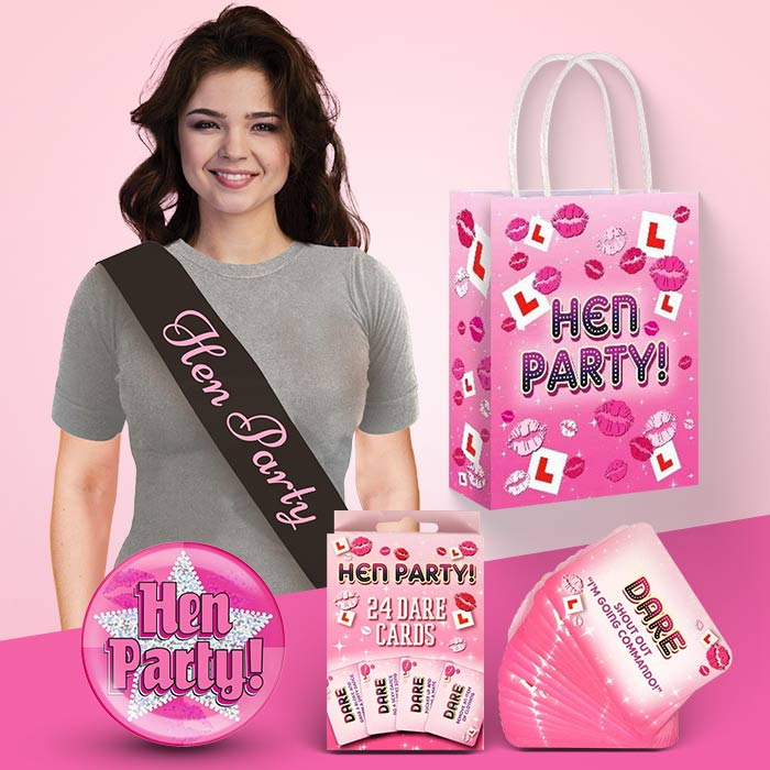 Hen Party Filled Gift Bags with Sash and Badge | Party Save Smile