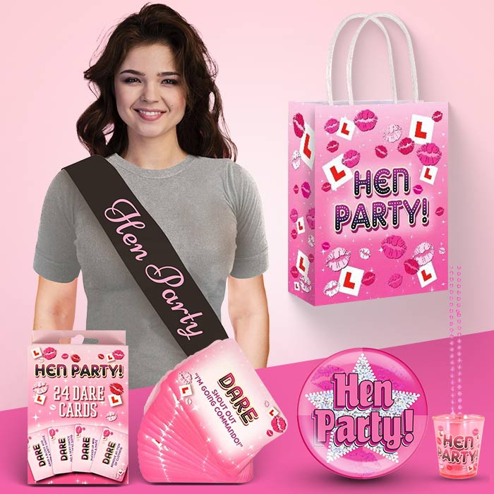 Hen Party Filled Gift Bags with Sash, Shotglass and Badge | Party Save Smile