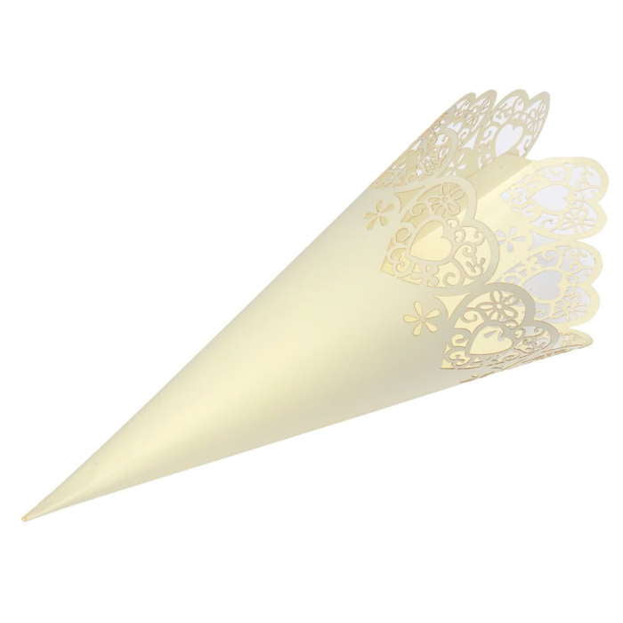 Ivory Confetti Cones Pack of 10 | Party Save Smile