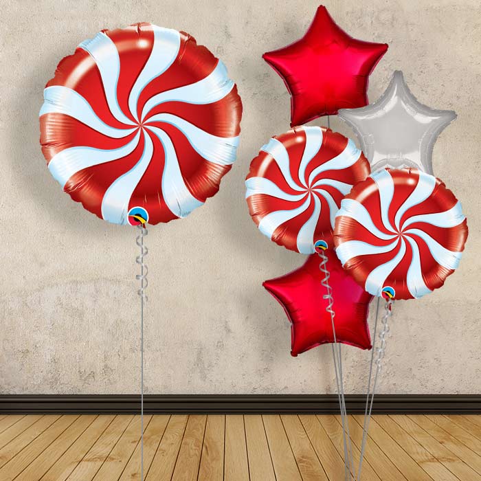 Red Candy Swirl Helium Balloon in a Box - 1 Balloon | Party Save Smile