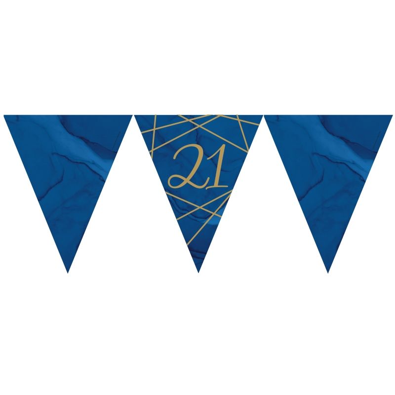 Blue and Gold 21st Bunting 3.7 Metres | Party Save Smile