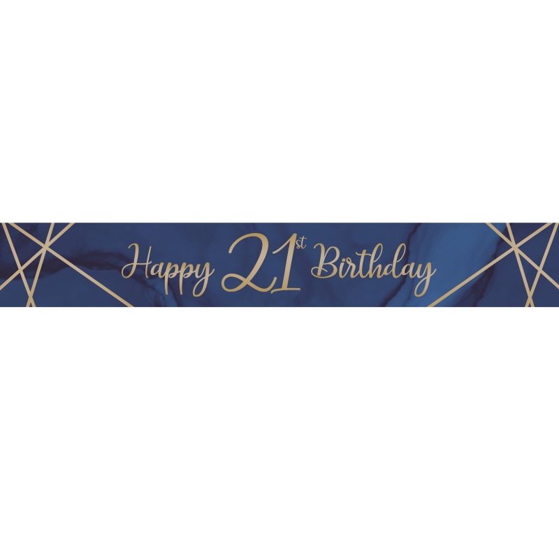 Blue and Gold 21st Birthday Bunting Flag Banners 2.7 Metres | Party Save Smile