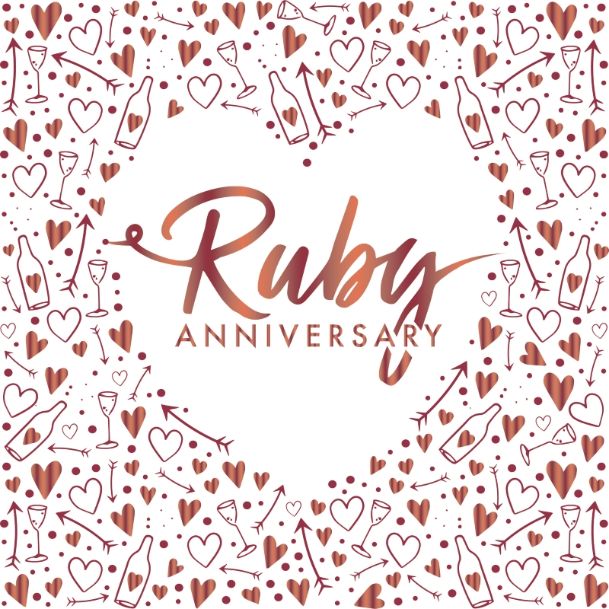 Ruby Heart 40th Wedding Anniversary Napkins Pack of 16 | Party Save Smile