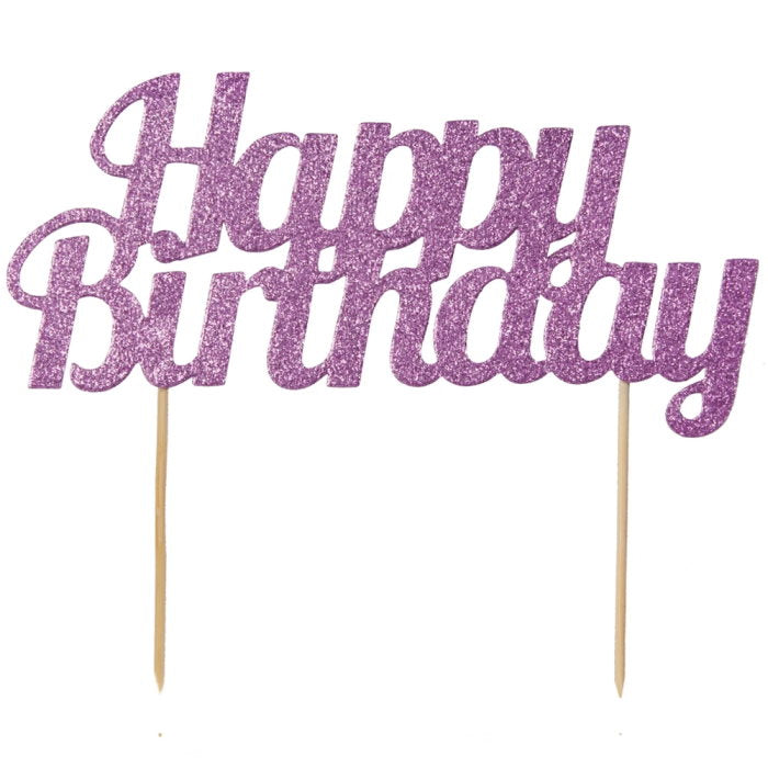 Pink Happy Birthday Cake Topper Decoration | Party Save Smile