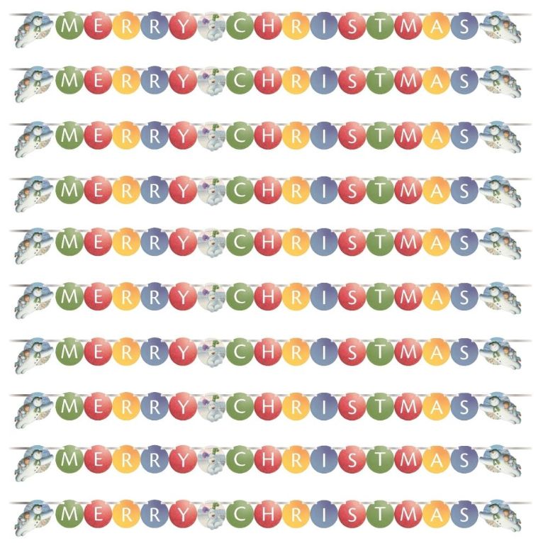 Snowman and Snowdog Ribbon Banner Decoration 2 metres | Party Save Smile