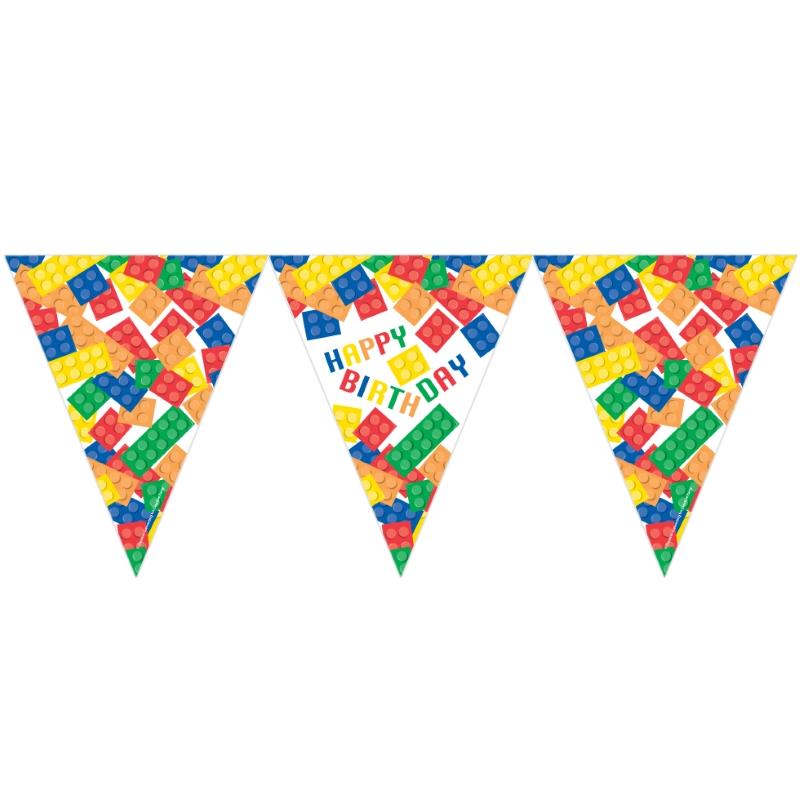 Building Block Bunting Banner 3.7 Metres | Party Save Smile