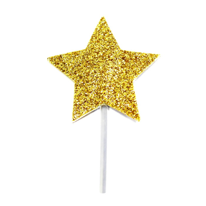Gold Star Cake Topper Decoration Pack of 12 | Party Save Smile