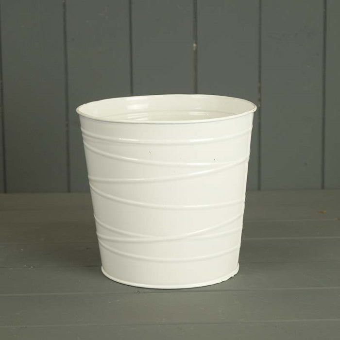 White Metal Plant Pot (17.5cm) | Party Save Smile