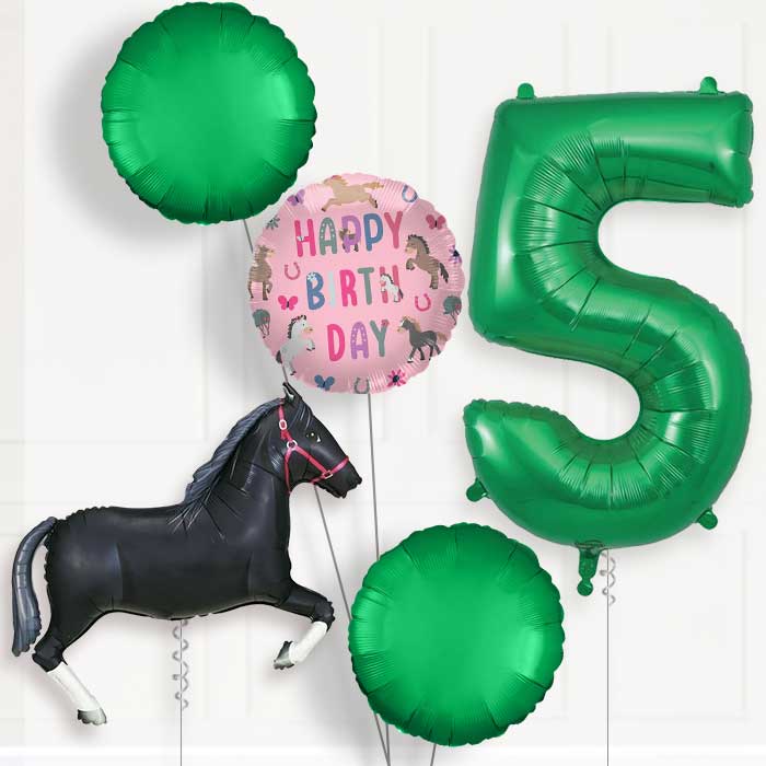 Black Horse 5th Birthday Balloon Package | Party Save Smile