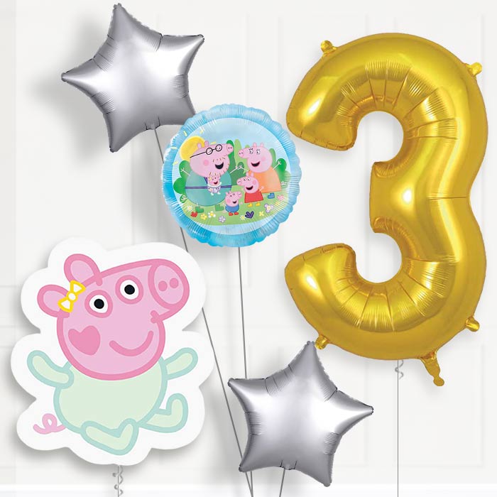 Evie Pig 3rd Birthday Balloon Package | Party Save Smile