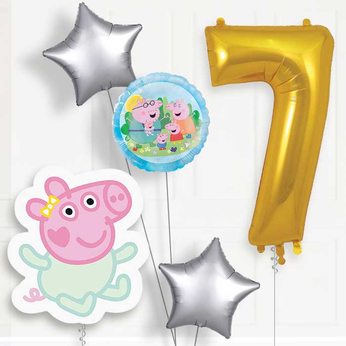 Evie Pig 7th Birthday Balloon Package | Party Save Smile